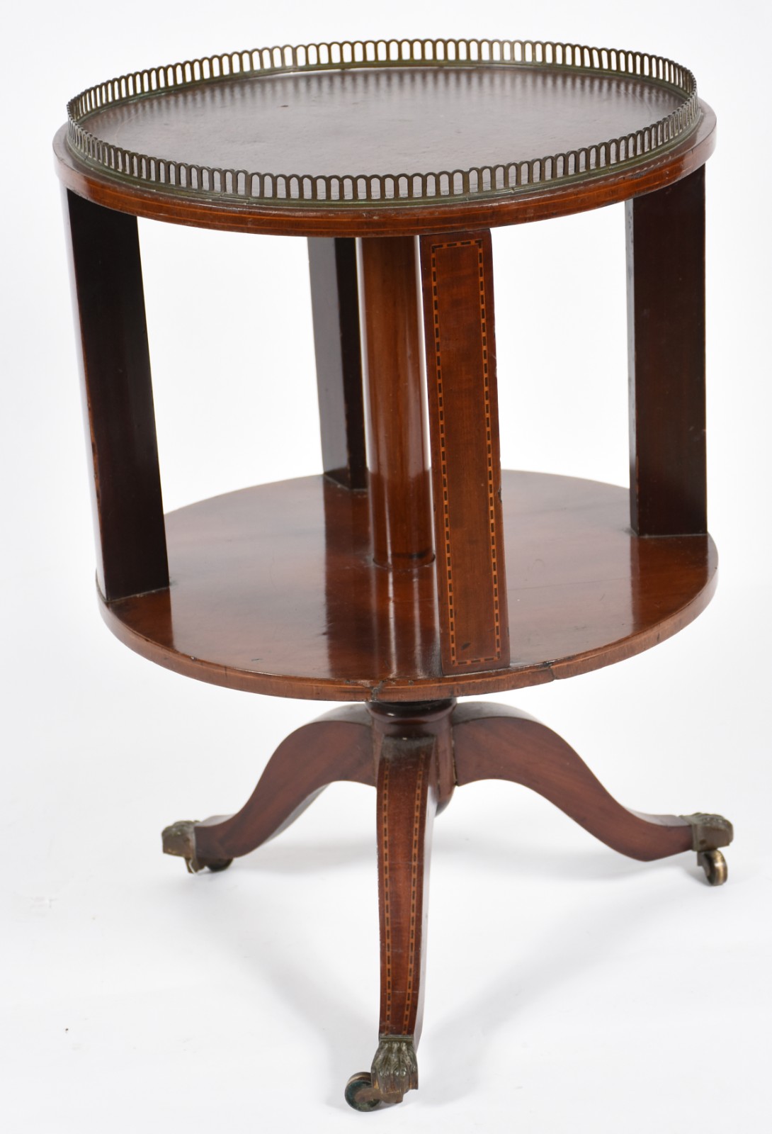 Mesa auxiliar de madeira nobre, dita "book table", cercadura de metal... - foto 3 de 6