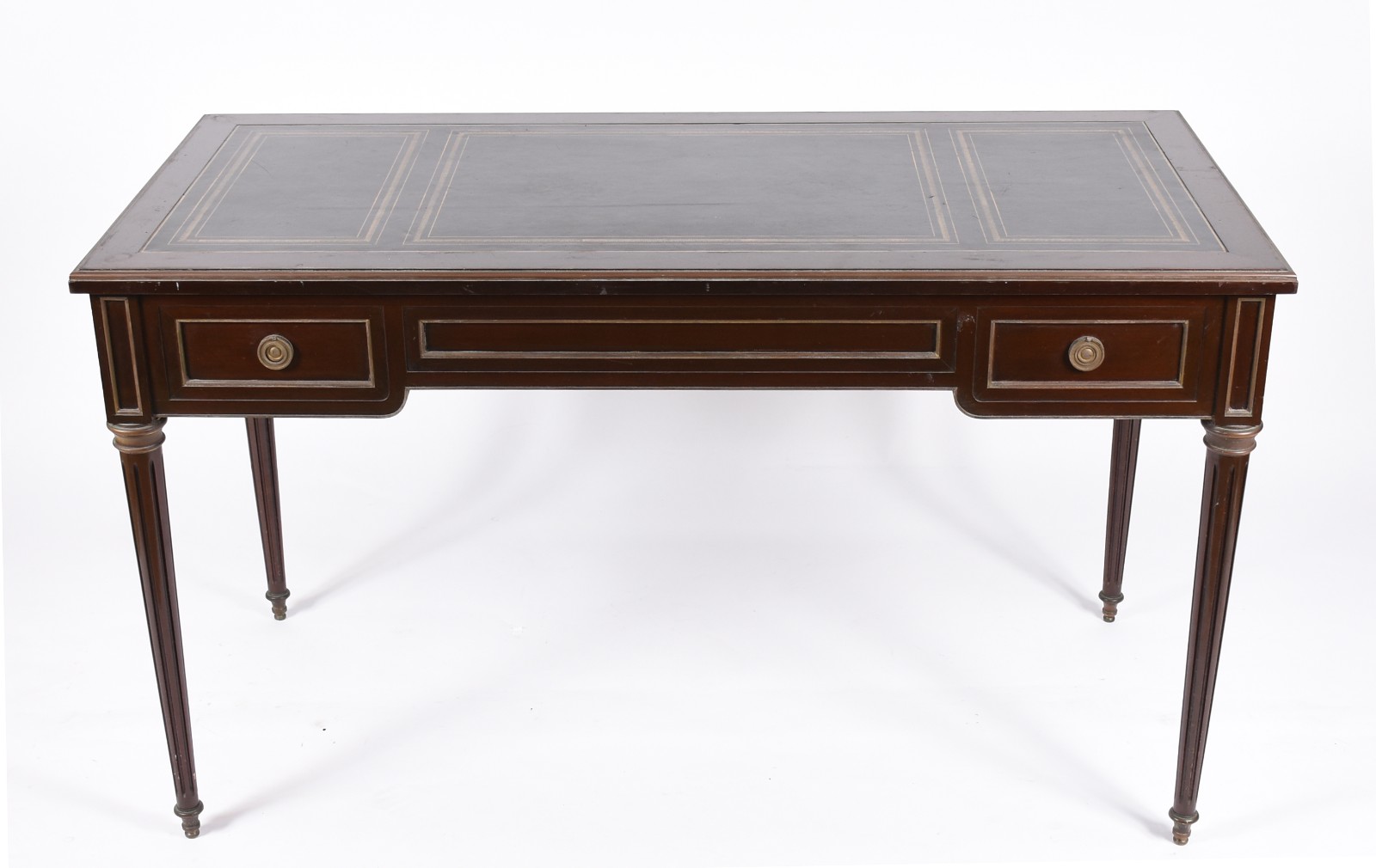 Mesa de escritório de madeira nobre com 3 gavetas, , detalhes em... - foto 6 de 7