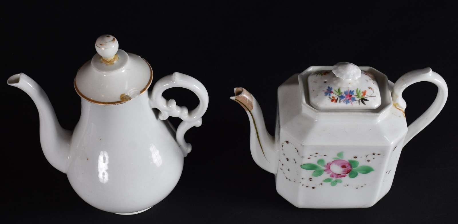Dois antigos bules de porcelana francesa Velho Paris (partes... - foto 2 de 7