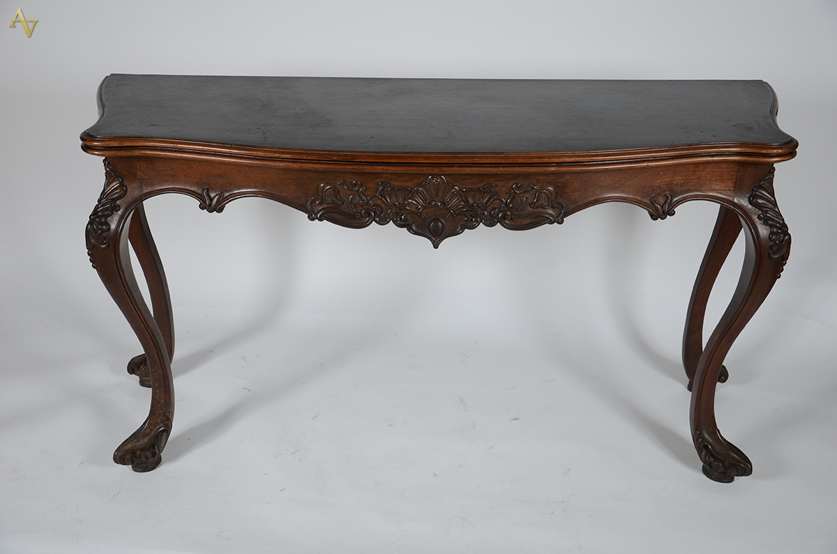 Conjunto de mesa (148 x 51 x 80 cm) e par de tronos em jacarandá... - foto 2 de 3