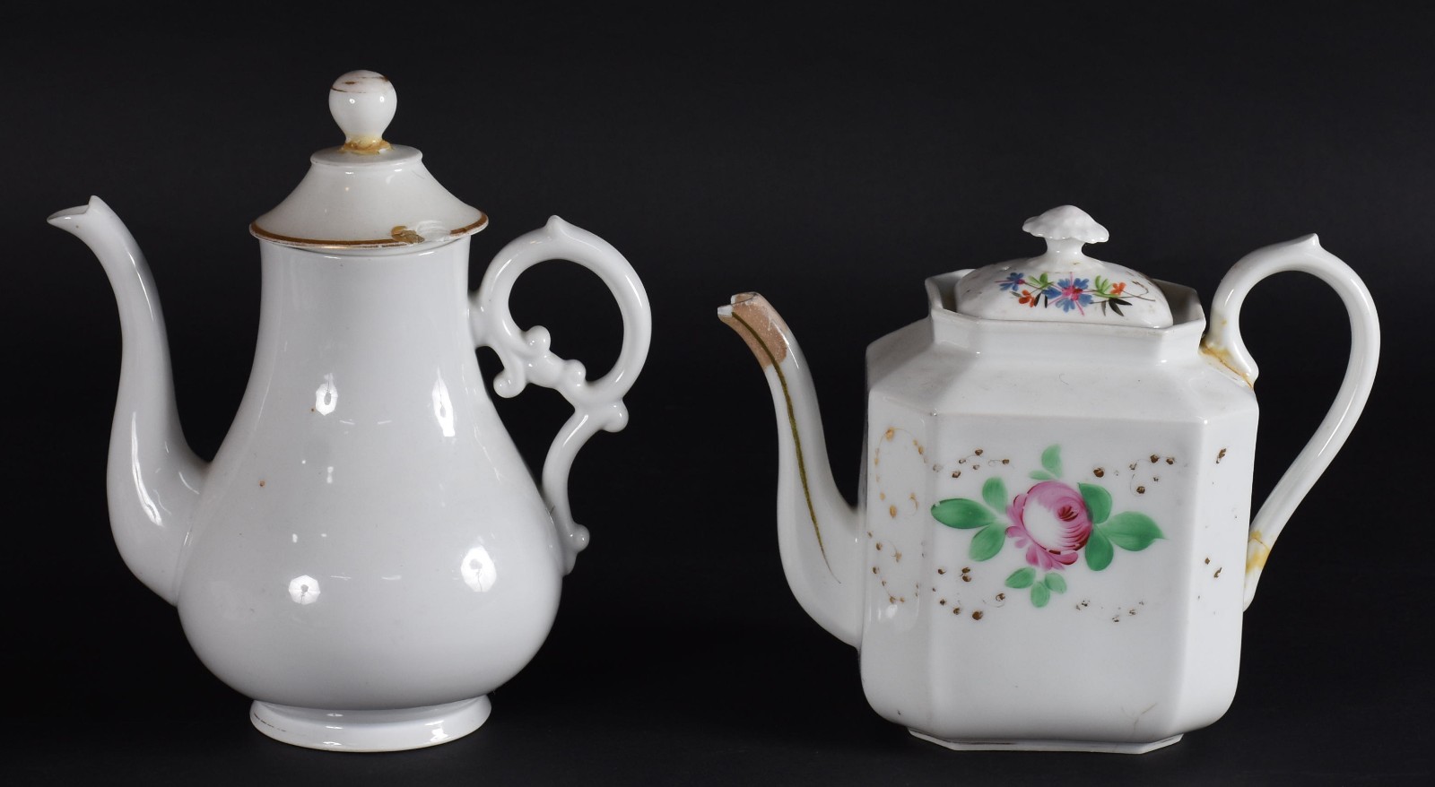 Dois antigos bules de porcelana francesa Velho Paris (partes... - foto 1 de 7