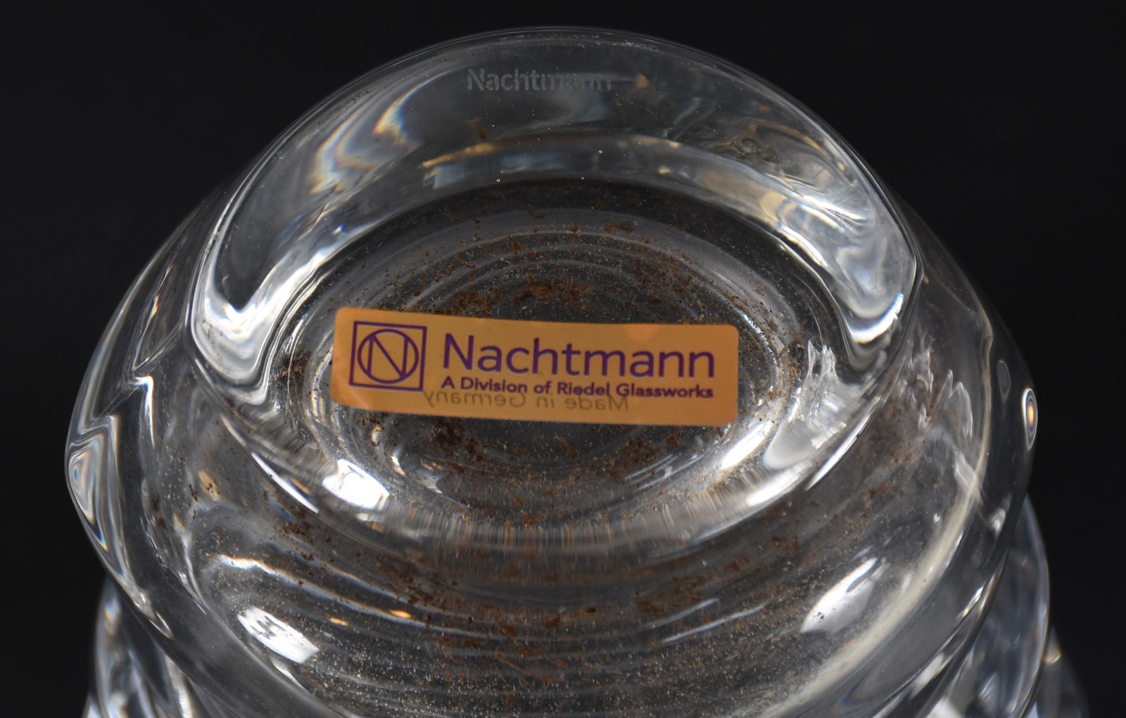 Três peças de cristal, sendo: vaso alemão NACHTMANN, fruteira e... - foto 4 de 4