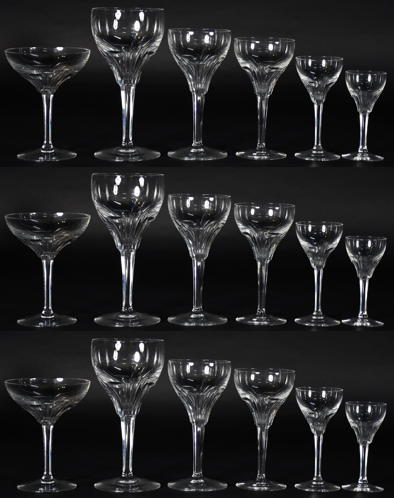Serviço de cristal lapidado composto de: 12 cálices para água, 9 para... - foto 1 de 4