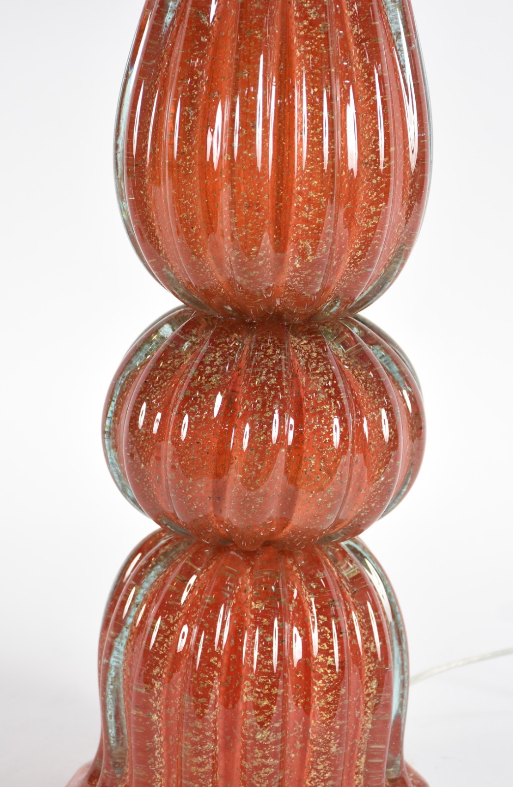 Elegante Luminária de vidro decorativo na cor laranja com purina... - foto 4 de 4