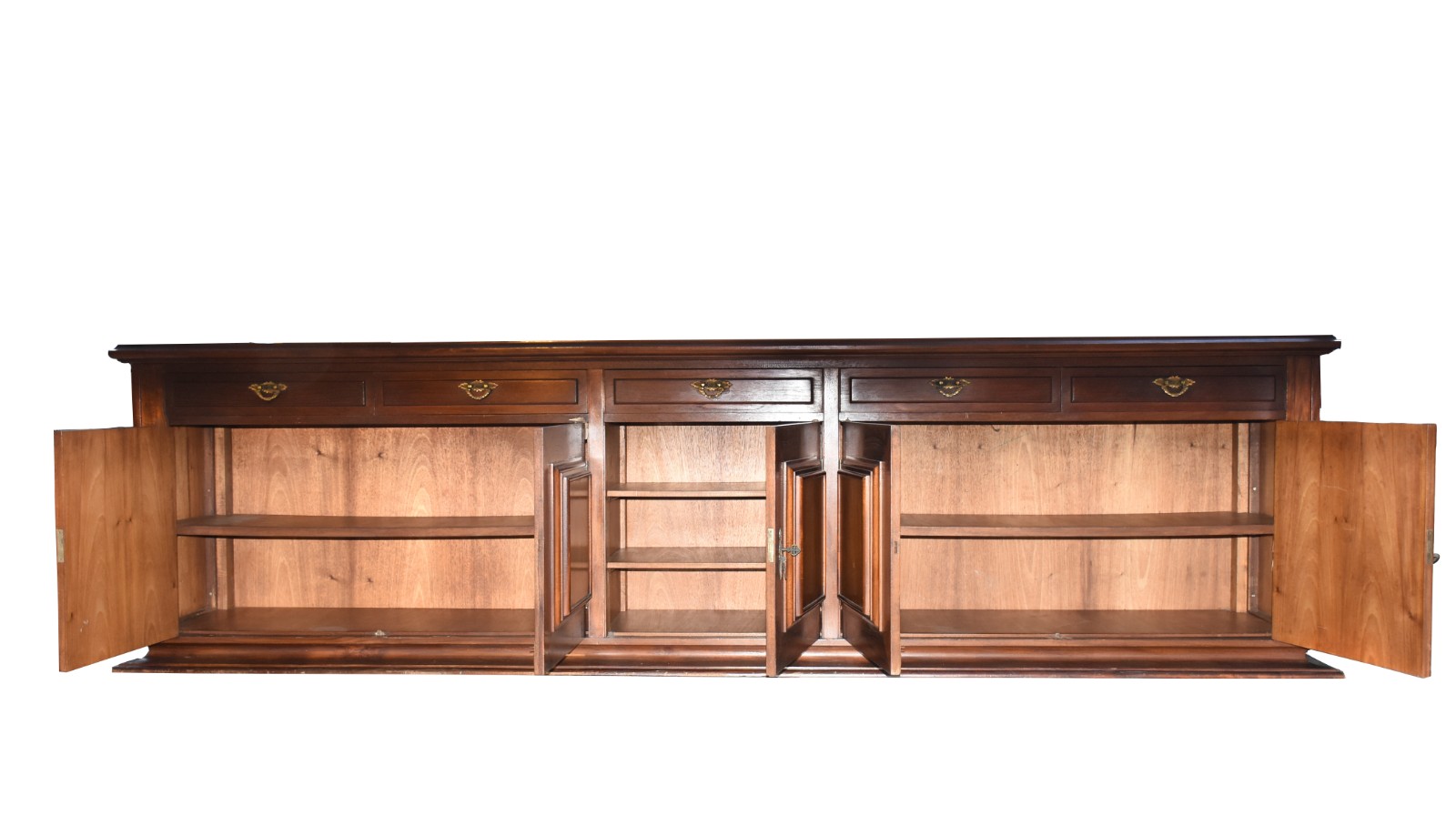 Buffet de madeira nobre com 5 gavetas e 5 portas (uma porta com... - foto 3 de 6