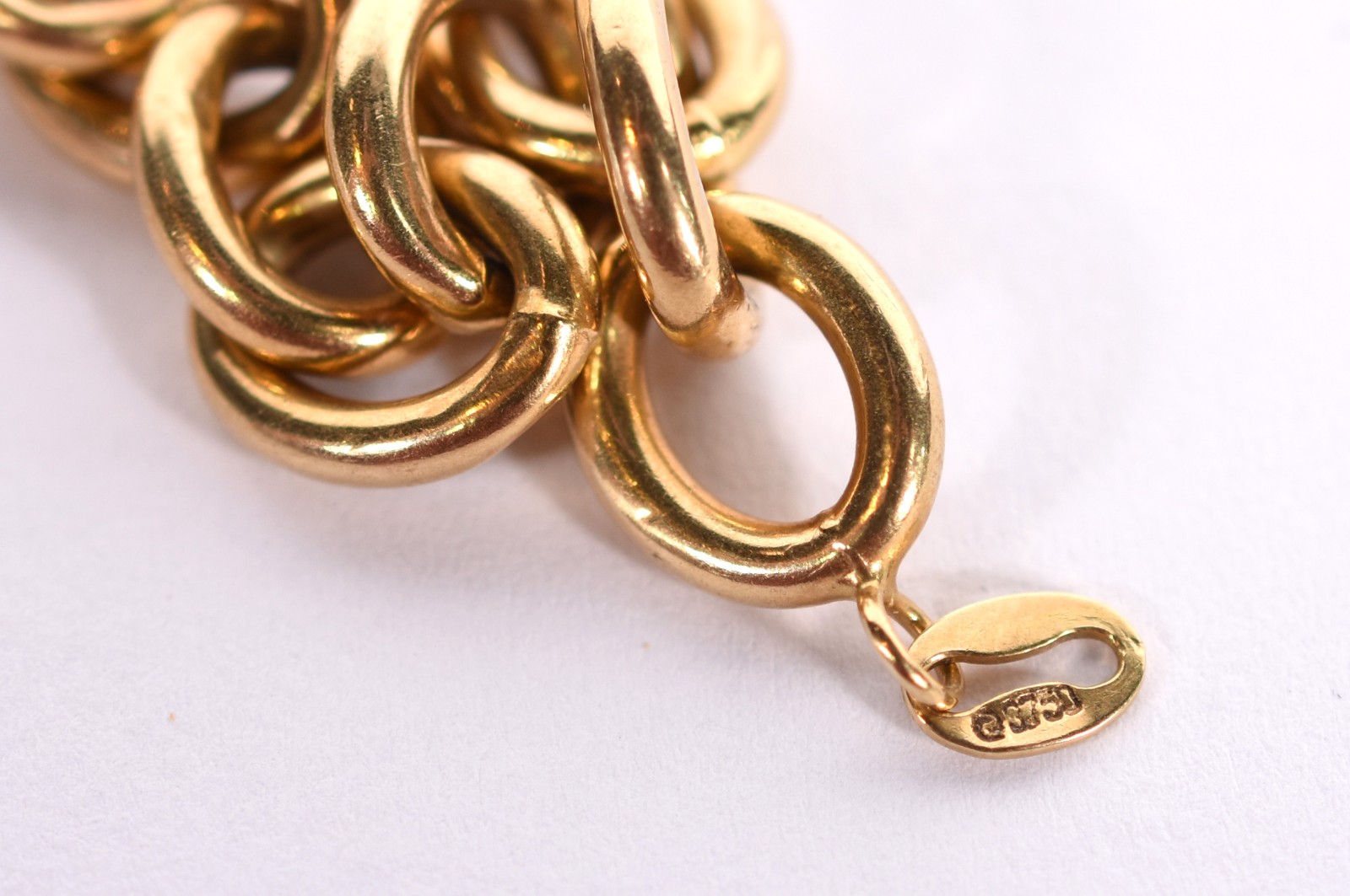 Pulseira de ouro 18 k com elos e pendente no feitio coração, faltando... - foto 4 de 4