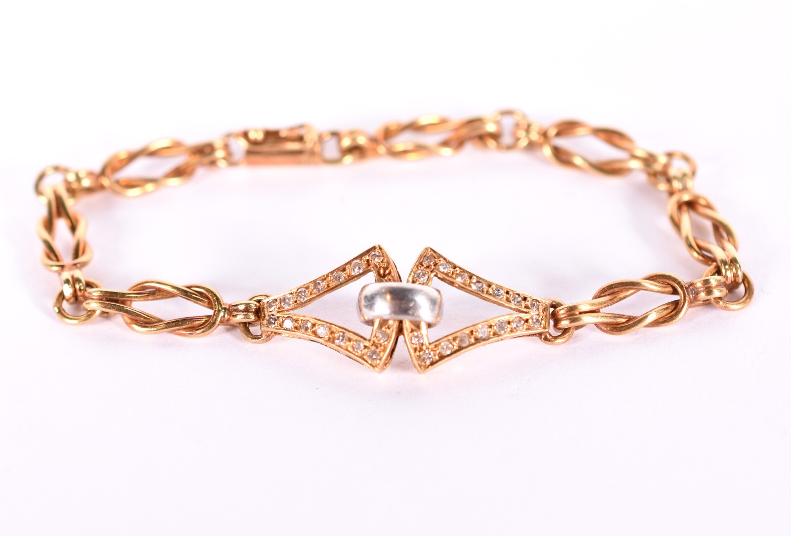 Pulseira de ouro 18 k com 29 brilhantes (Por motivos de segurança a... - foto 1 de 4