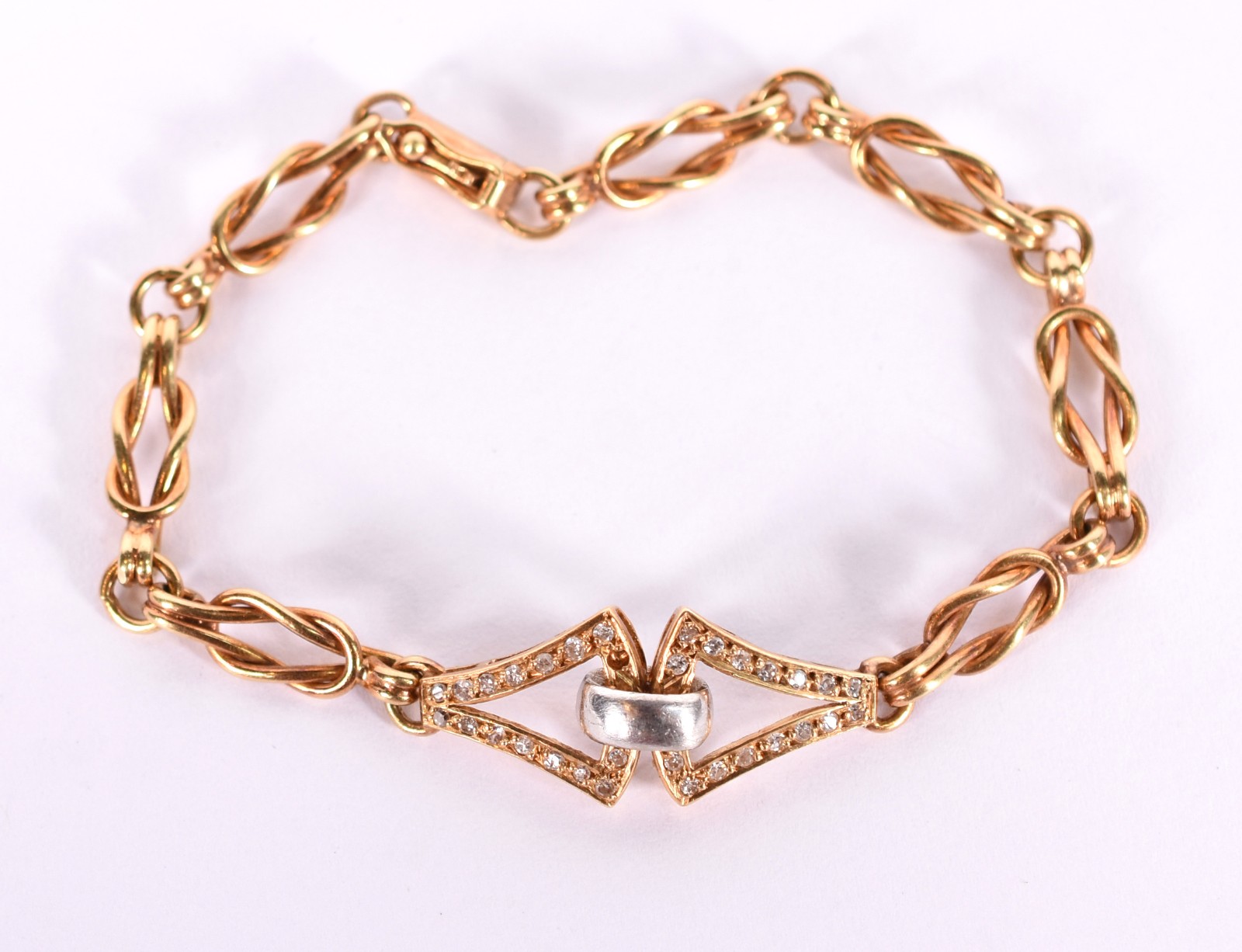 Pulseira de ouro 18 k com 29 brilhantes (Por motivos de segurança a... - foto 2 de 4