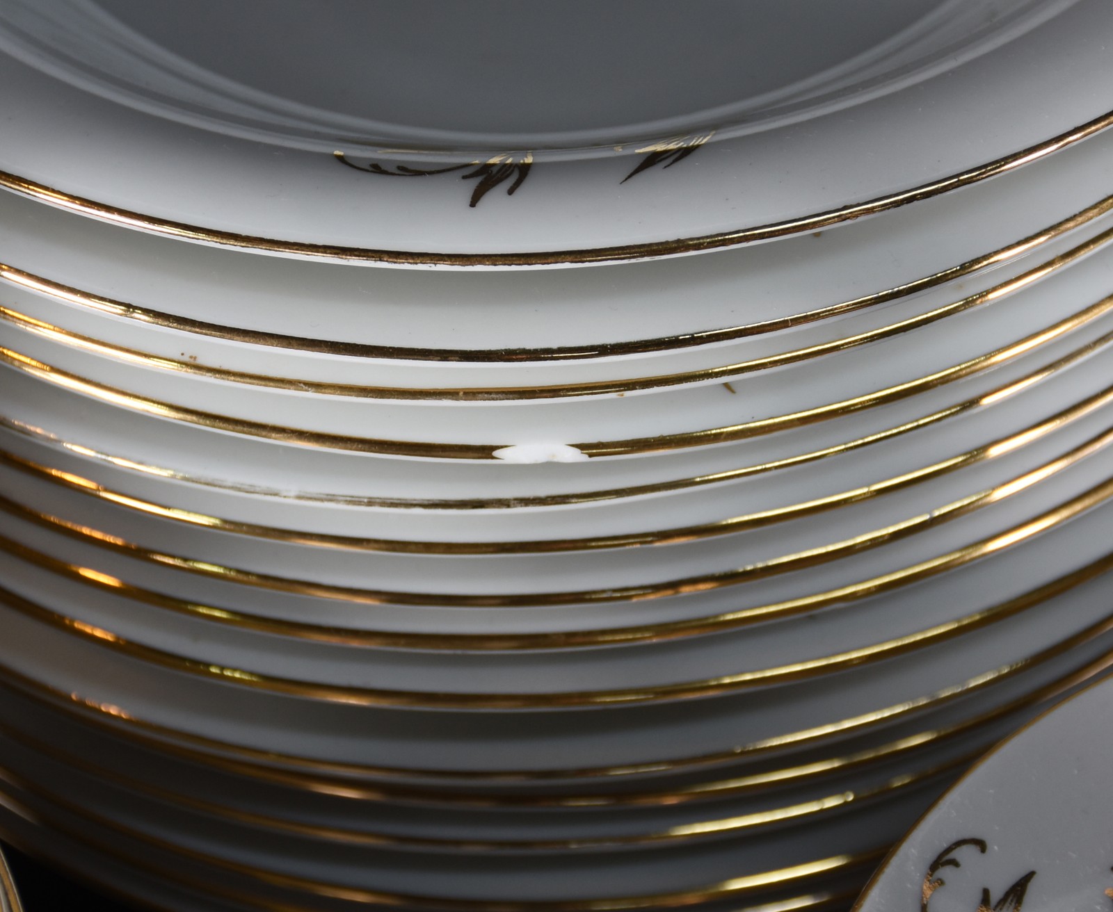 Aparelho de jantar de porcelana tcheca decorados com folhagens e... - foto 4 de 6