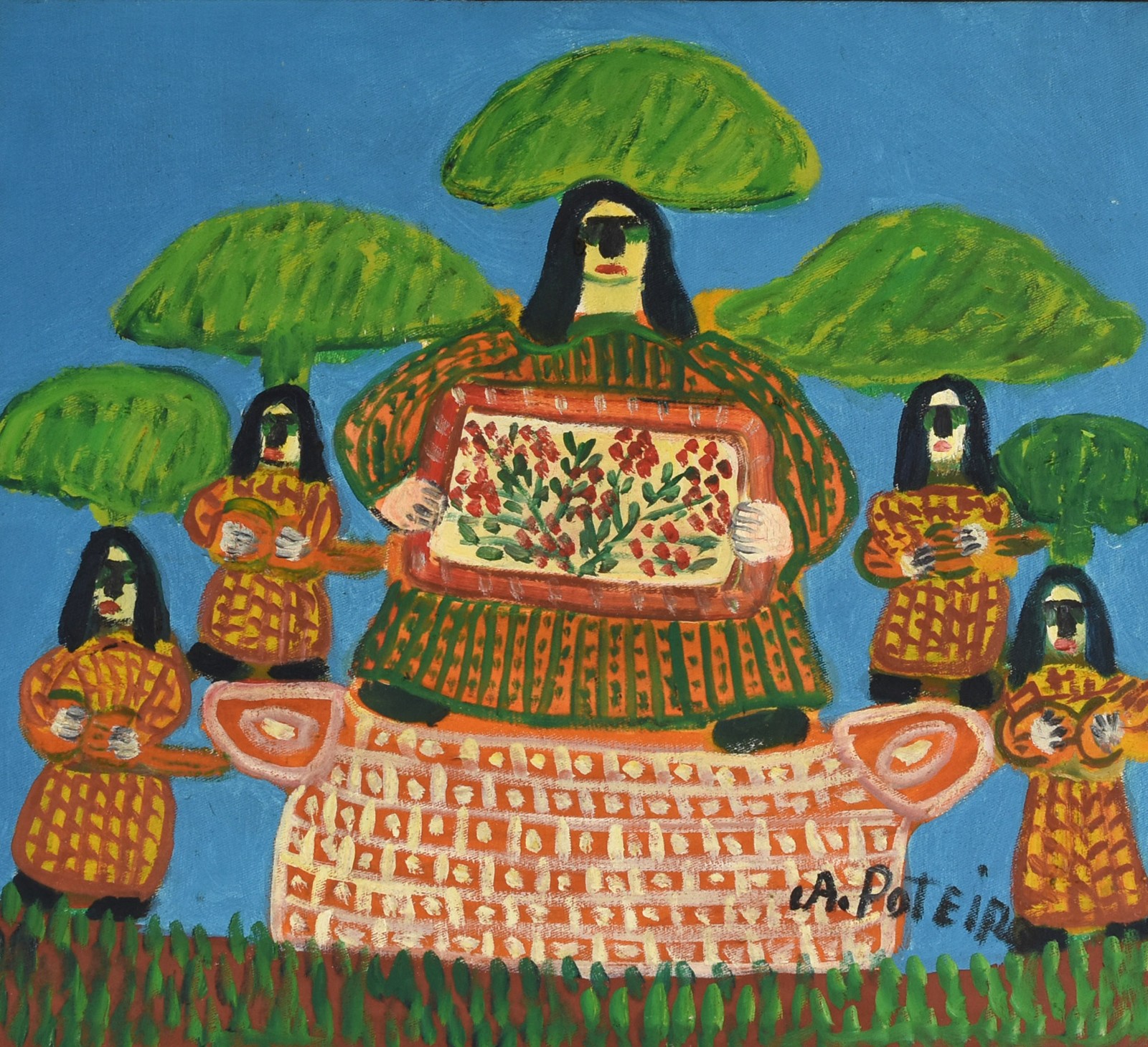 Antônio Poteiro (1925-2010), Figuras e flores - foto 1 de 4