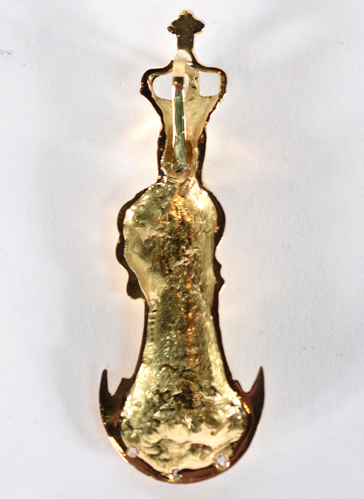 Nossa Senhora - Antiga Santa de pendurar em ouro 18 k. com pequenos... - foto 2 de 2