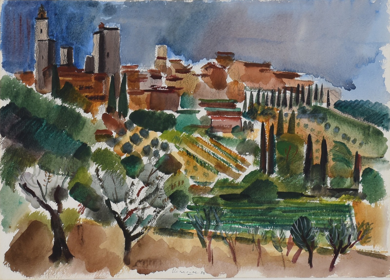 Emeric Marcier (1916-1990), San Gimignano, Toscana - foto 1 de 4