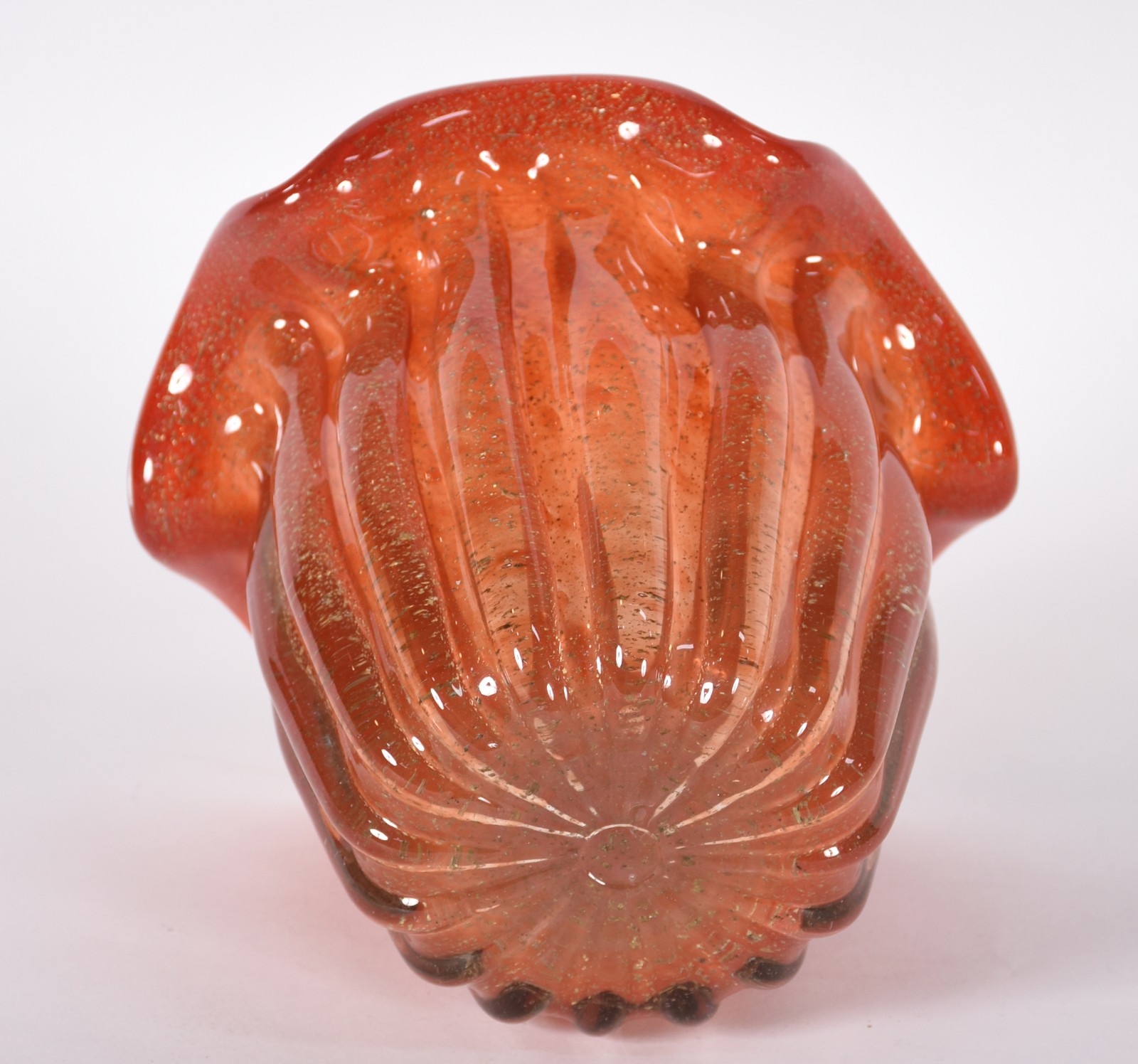 Cachepot de vidro decorativo na cor laranja. - foto 3 de 4