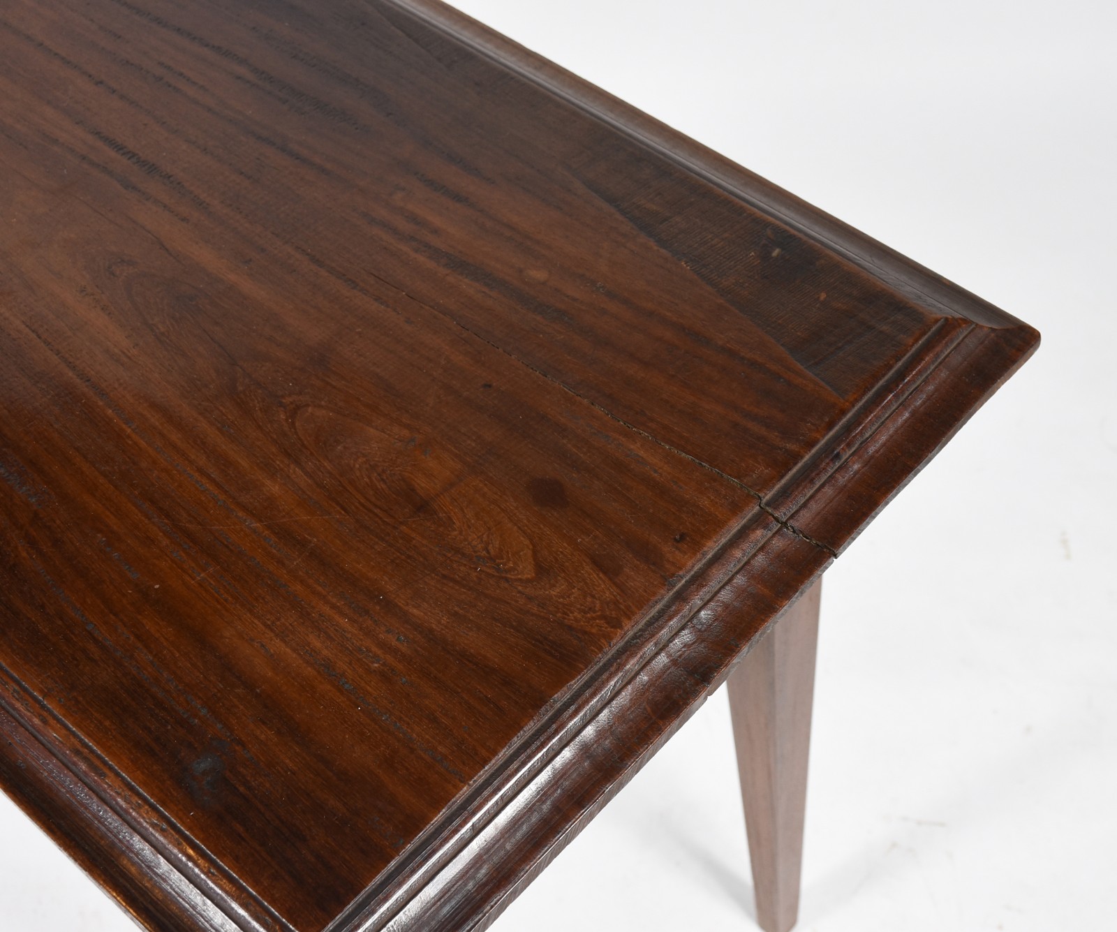 Console de madeira nobre, tampo retangular com uma gaveta, saia... - foto 5 de 6