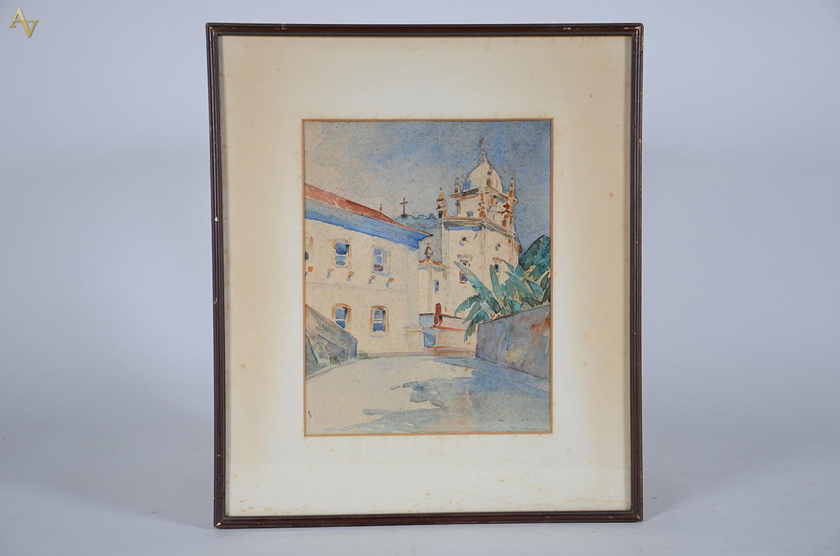 ROBERTO LACOMBE - Outeiro da Glória - Aquarela - 32 x 25