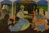 DJANIRA da Motta e Silva (1914 / 1979) - anjos ... - DJANIRA da Motta e Silva (1914 / 1979) - anjos musicistas - pastel e bico de pena sobre papel -  56 x 84