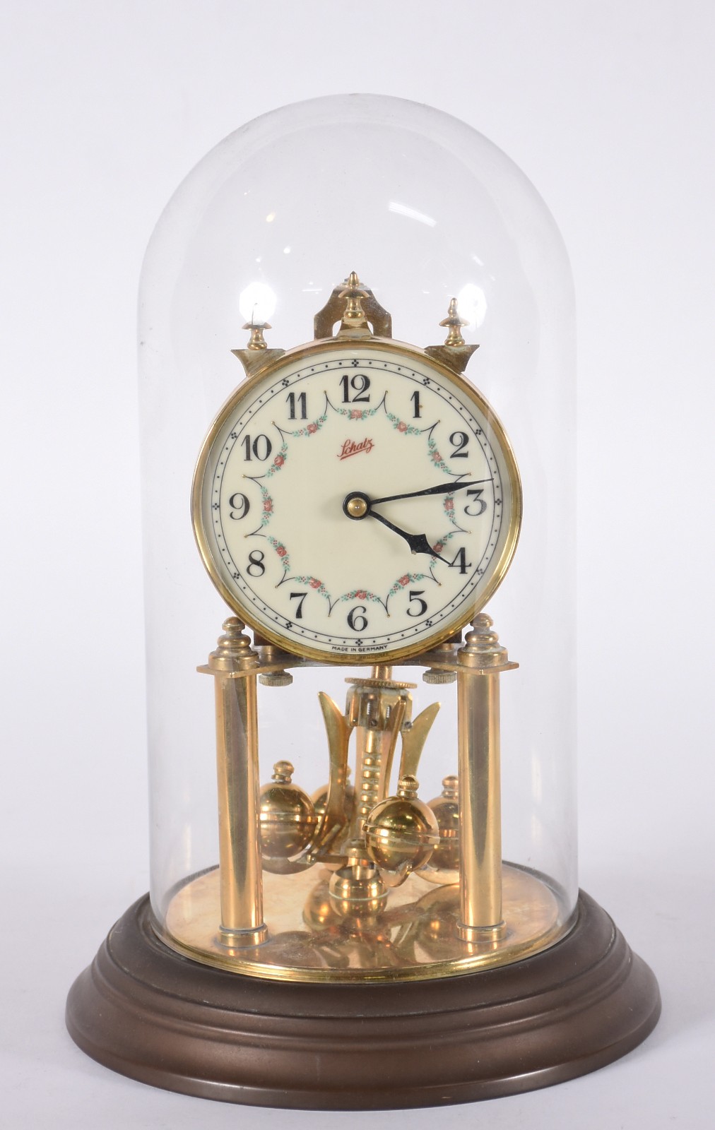 Relógio de mesa de metal dourado da marca Schatz (faltando fio de... - foto 1 de 4