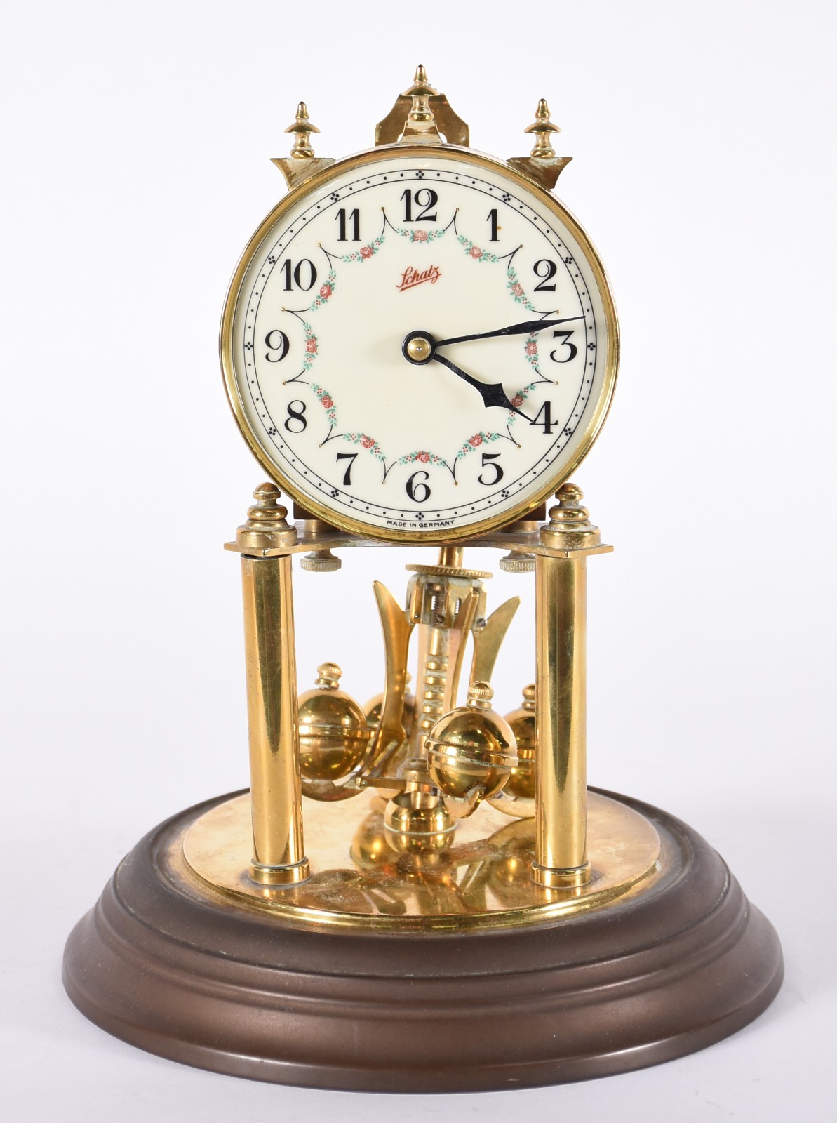Relógio de mesa de metal dourado da marca Schatz (faltando fio de... - foto 2 de 4