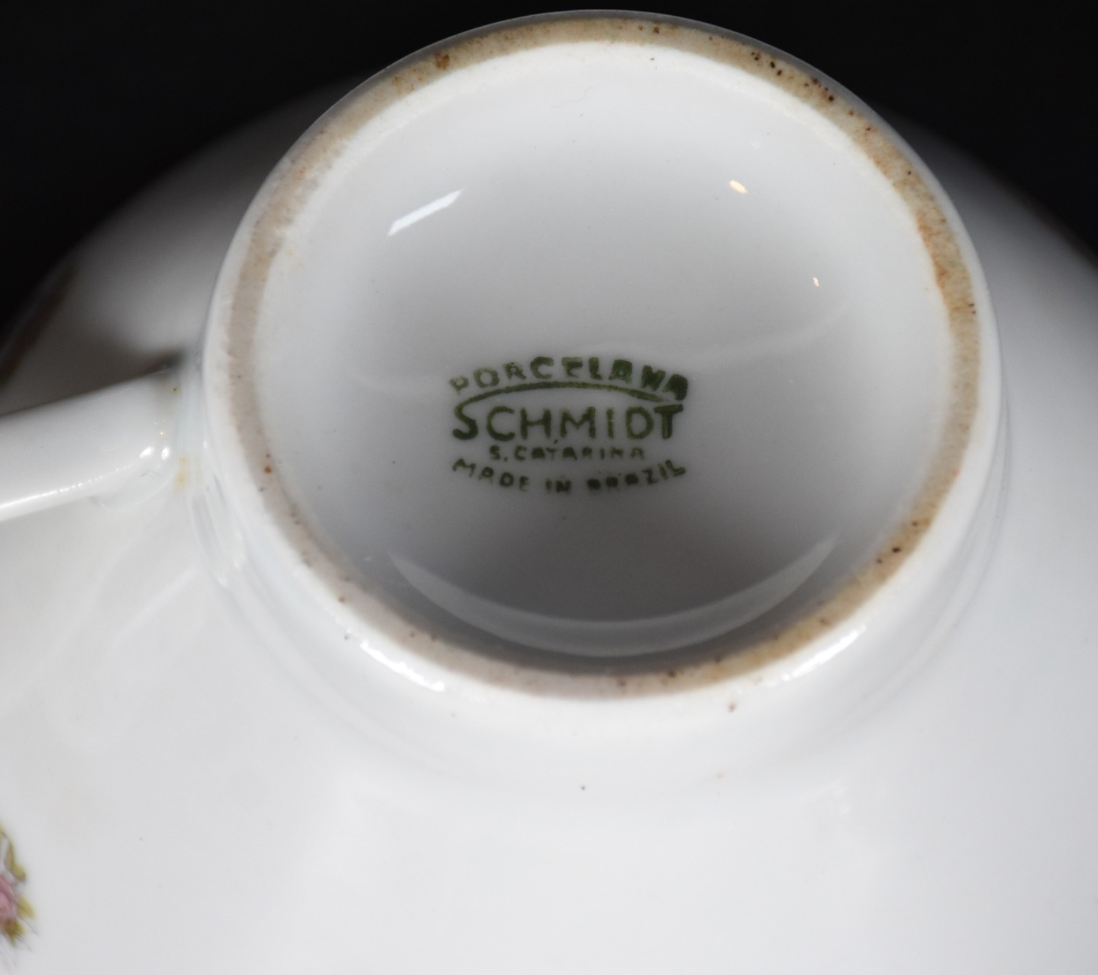 Serviço de chá e café de porcelana Schmidt, borda floral em... - foto 5 de 6