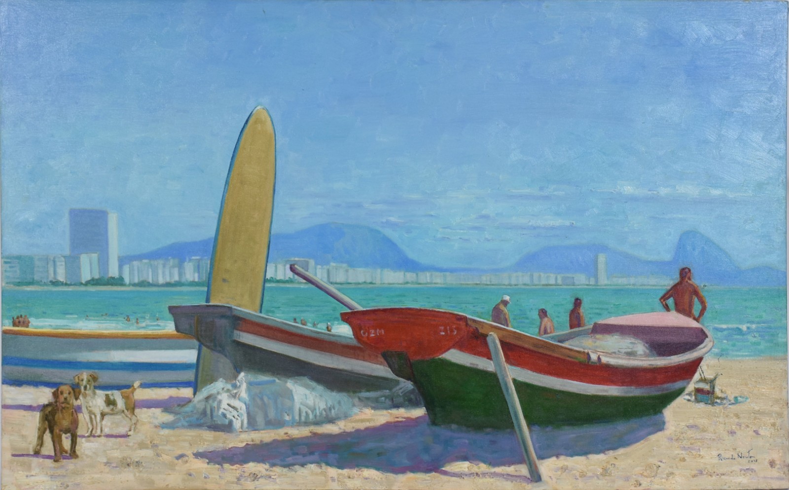 Ricardo Newton (1950), Bolo e Rix vão á praia, Copacabana, RJ - foto 1 de 3