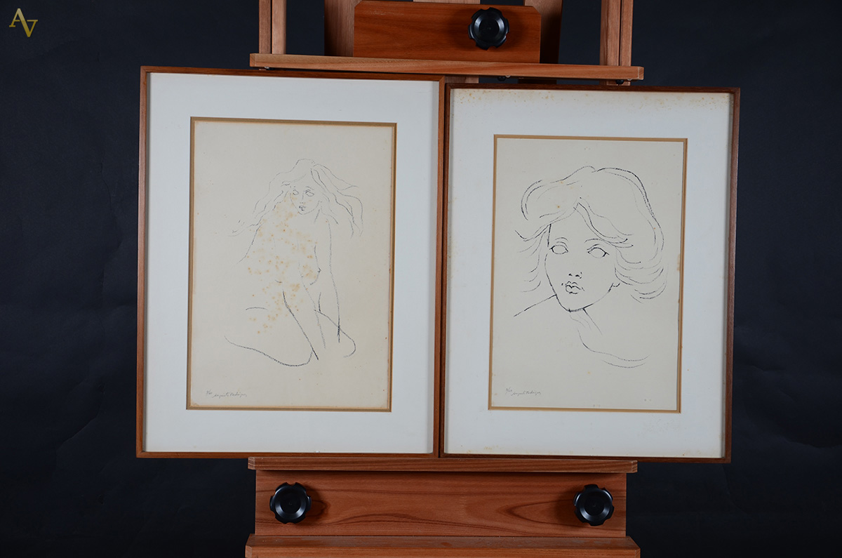 AUGUSTO RODRIGUES - Par de gravuras - Figura Feminina - 47 x 34... - foto 2 de 2