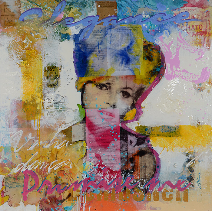 CLAUS COSTA (1971) - Brigitte Bardot - téc. mista - 130 x 130 - foto 2 de 4