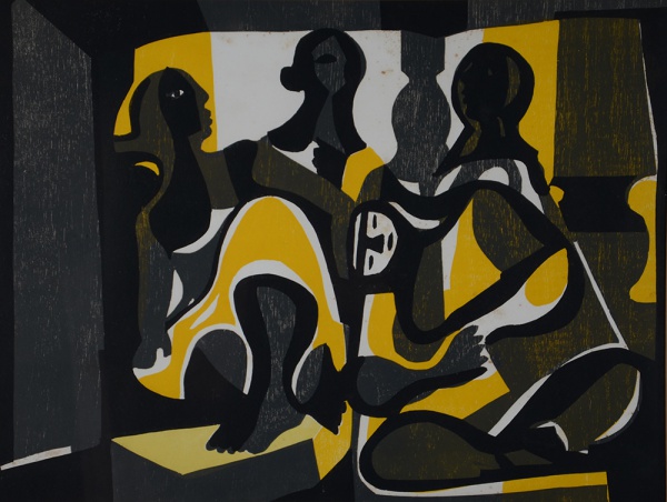 DI CAVALCANTI - Serigrafia - Figuras - 49 x 63 (com pequenas marcas...