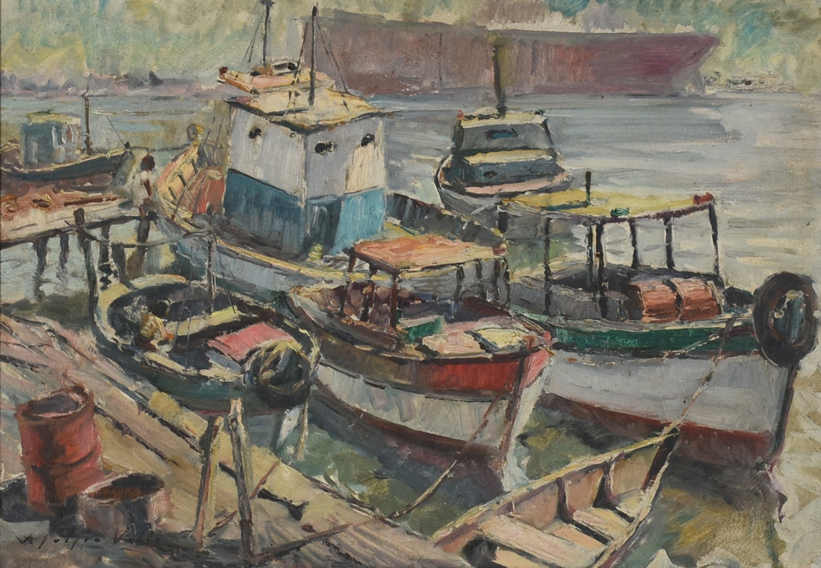 Aluízio do Valle (1906-1988), Marinha com Barcos - foto 1 de 4