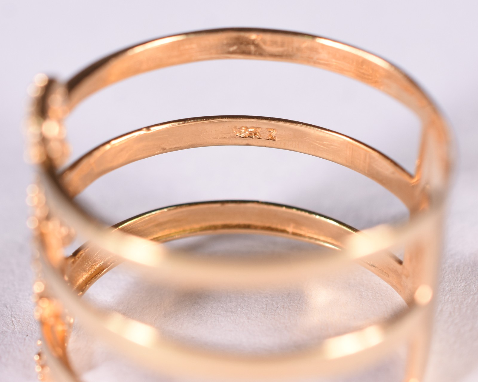 Anel de ouro 18 k, contraste 750, aro 20 (Por motivos de segurança a... - foto 3 de 4