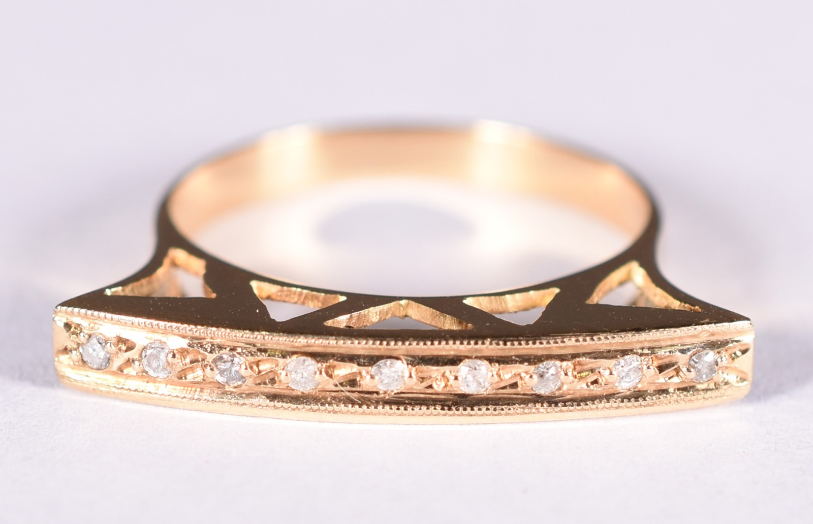 Anel de ouro 18 k, contraste 750 com 9 brilhantes, aro 18 (Por... - foto 1 de 3