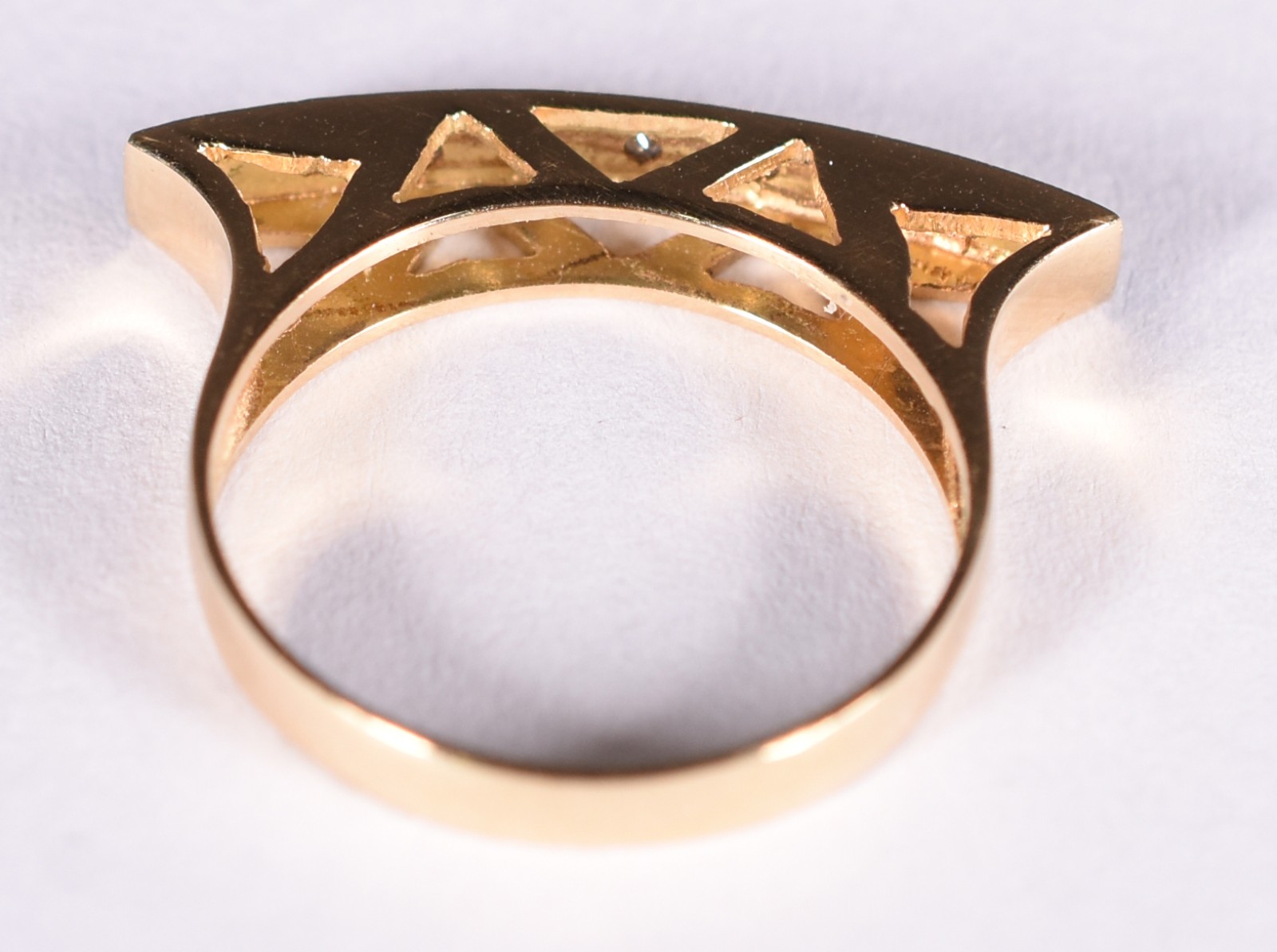 Anel de ouro 18 k, contraste 750 com 9 brilhantes, aro 18 (Por... - foto 3 de 3