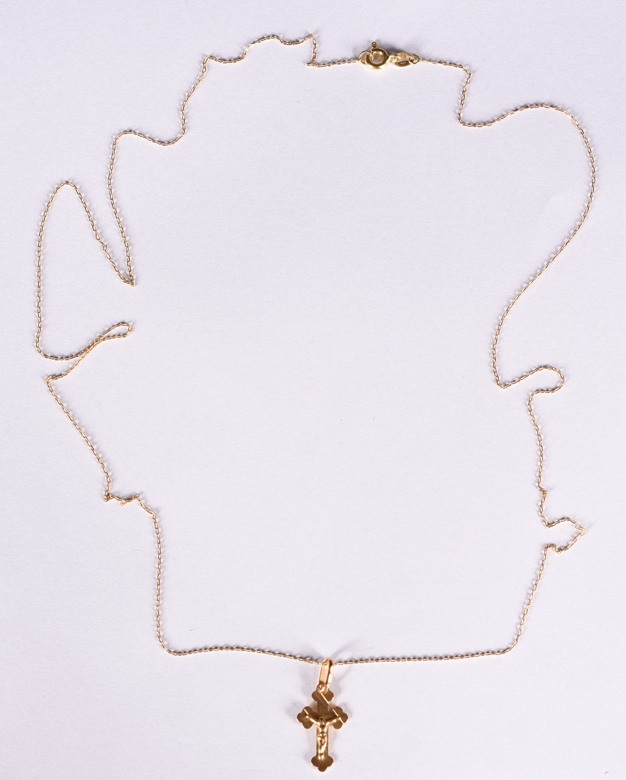 Colar de ouro 18k, contraste 750 com pingente de crucifixo com Cristo... - foto 2 de 7
