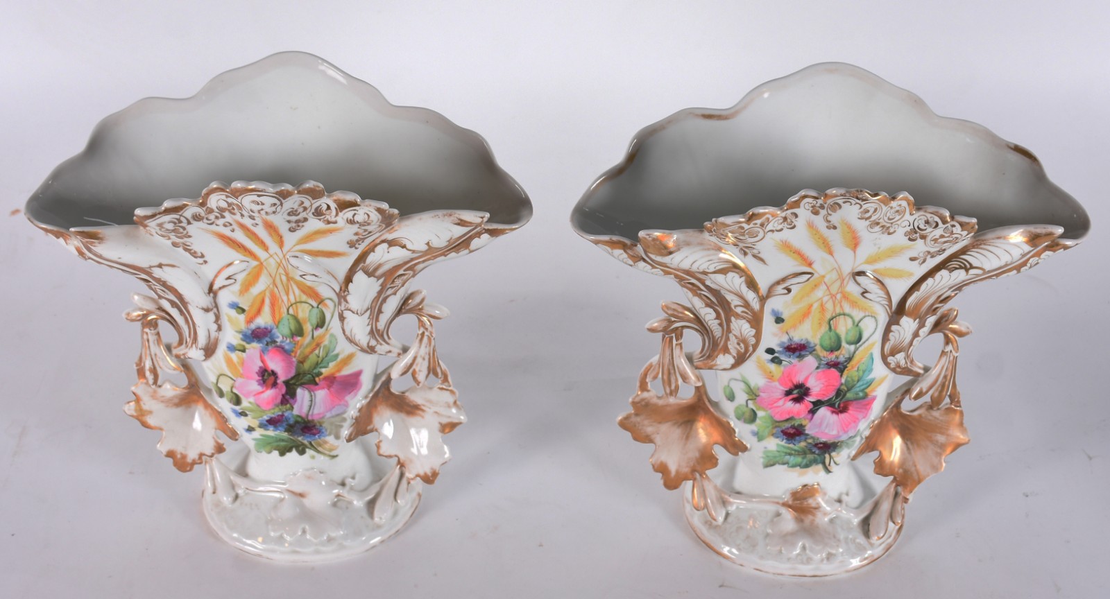 Par de imponentes vasos de porcelana francesa Velho Paris ricamente... - foto 2 de 7