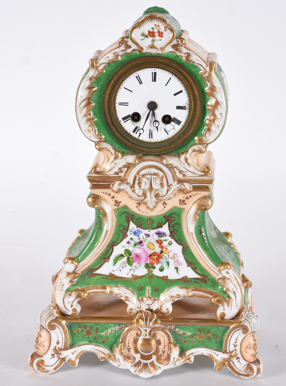 Relógio de porcelana francesa Velho Paris ricamente decorado com... - foto 1 de 7