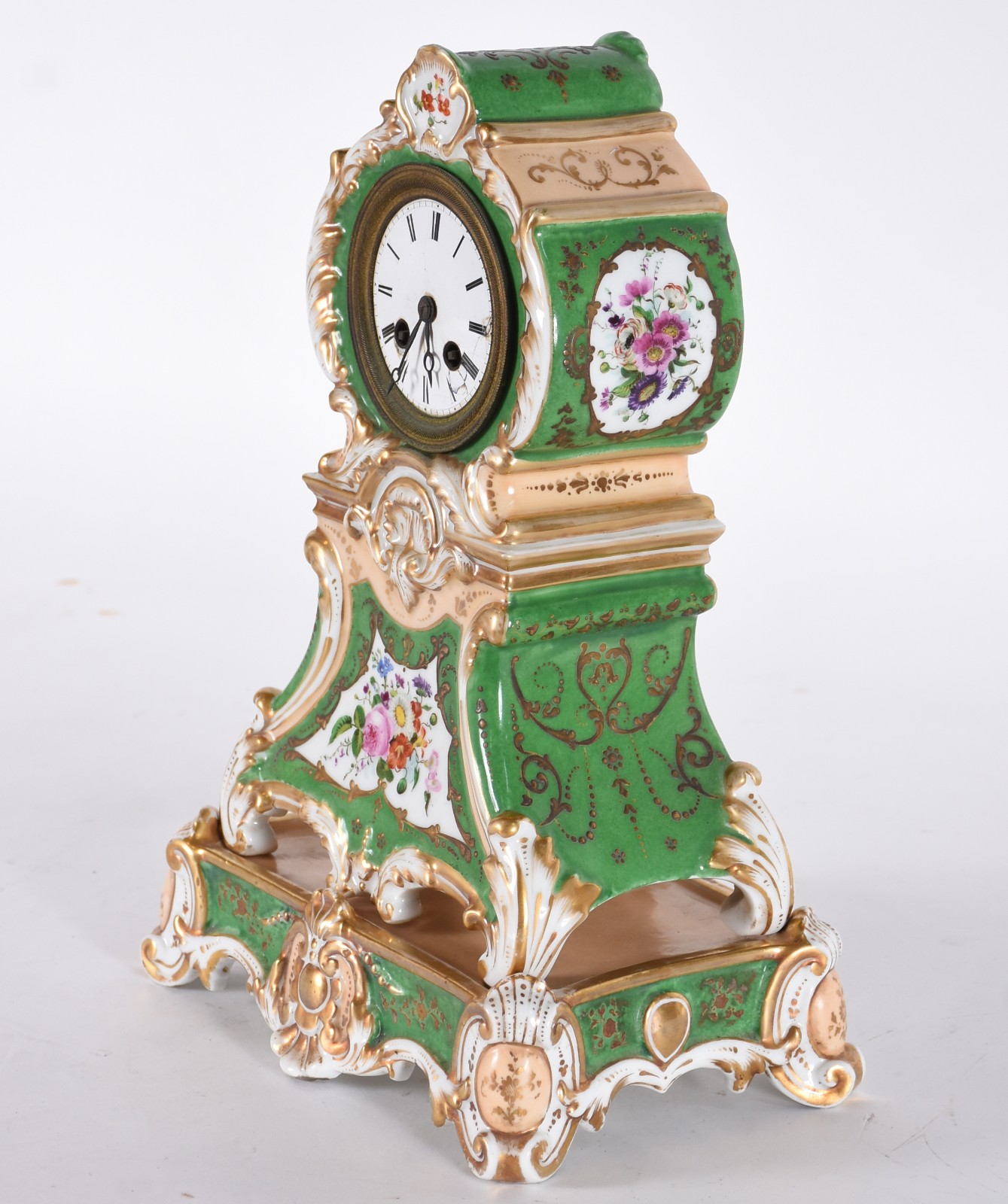 Relógio de porcelana francesa Velho Paris ricamente decorado com... - foto 3 de 7