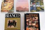 Cinco livros: A)Facchinetti<br>B)Aldo Bonadei<b... - Cinco livros: A)Facchinetti<br>B)Aldo Bonadei<br>C)Aurelio D'alincourt<br>D)Bianco<br>E)Pintura Brasil