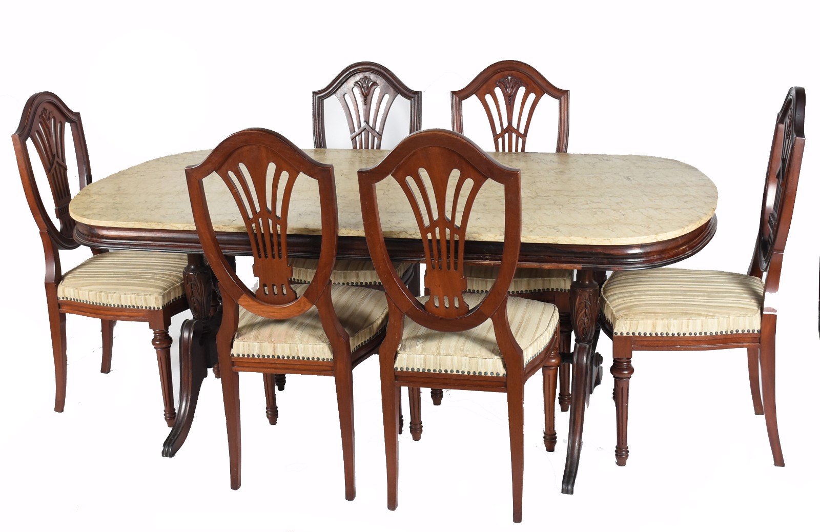 Mesa de jantar de madeira nobre, estilo ingles, base dupla recortada... - foto 1 de 7
