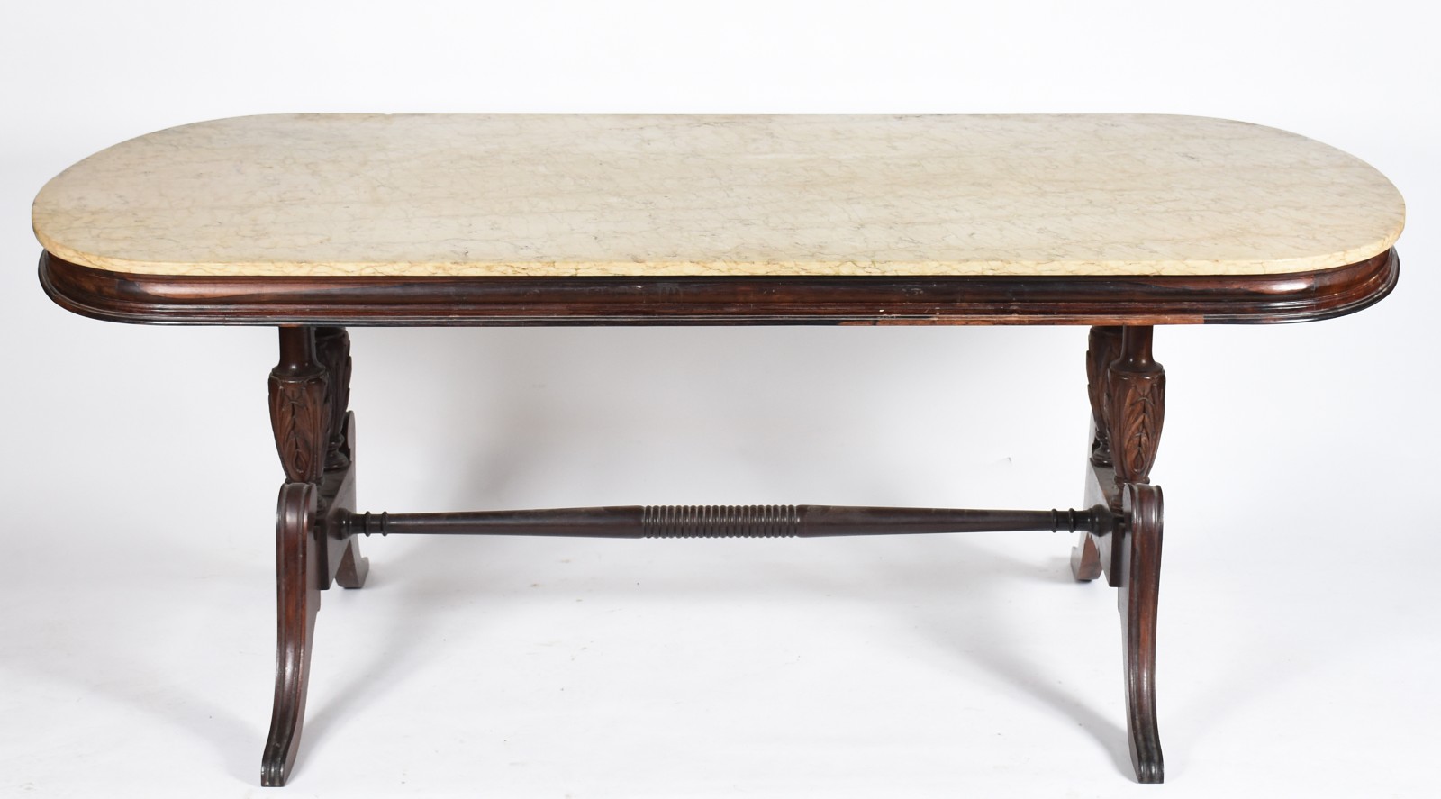 Mesa de jantar de madeira nobre, estilo ingles, base dupla recortada... - foto 2 de 7