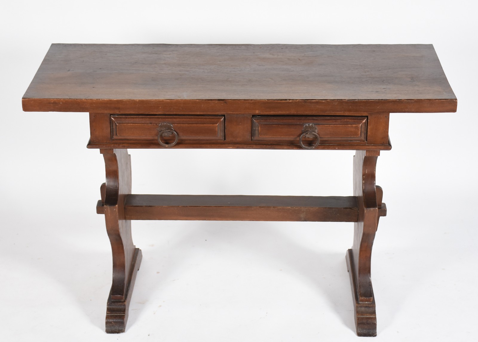 Mesa aparador de madeira nobre com 2 gavetas, estilo colonial... - foto 1 de 5