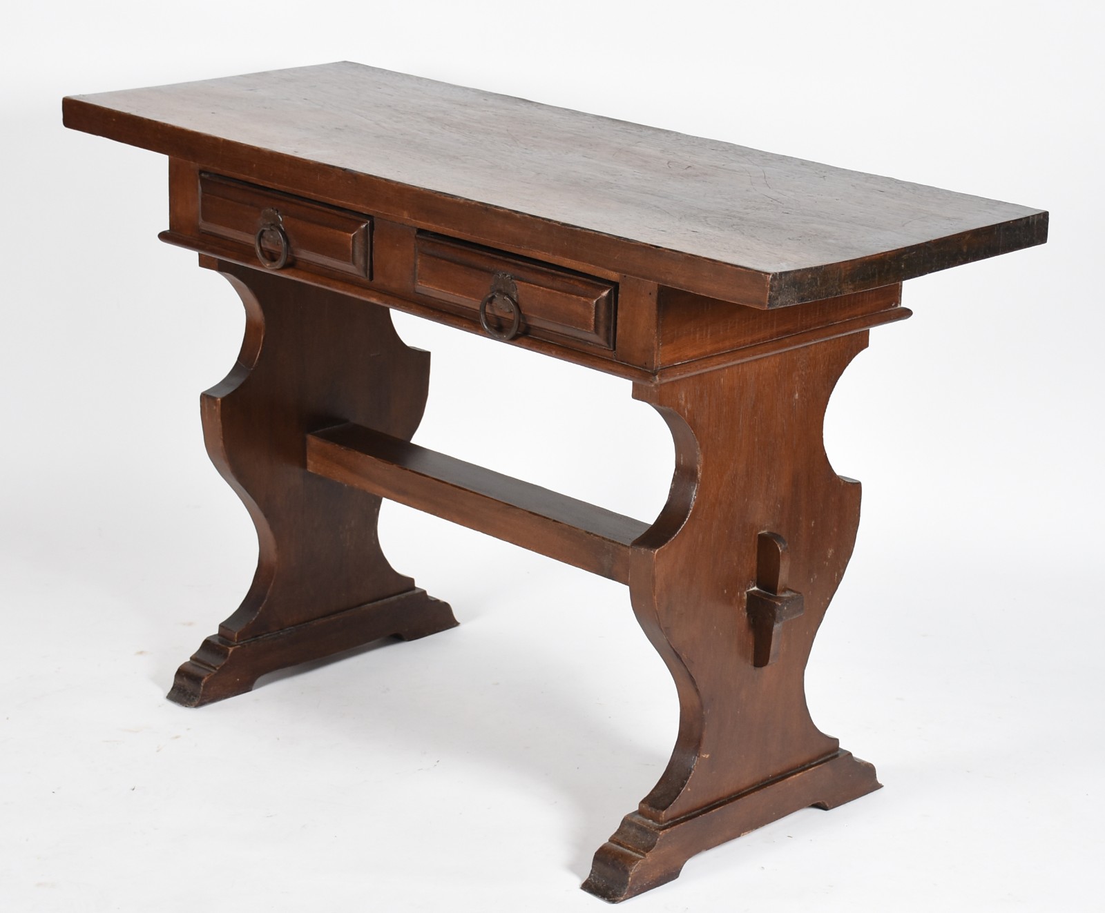 Mesa aparador de madeira nobre com 2 gavetas, estilo colonial... - foto 4 de 5