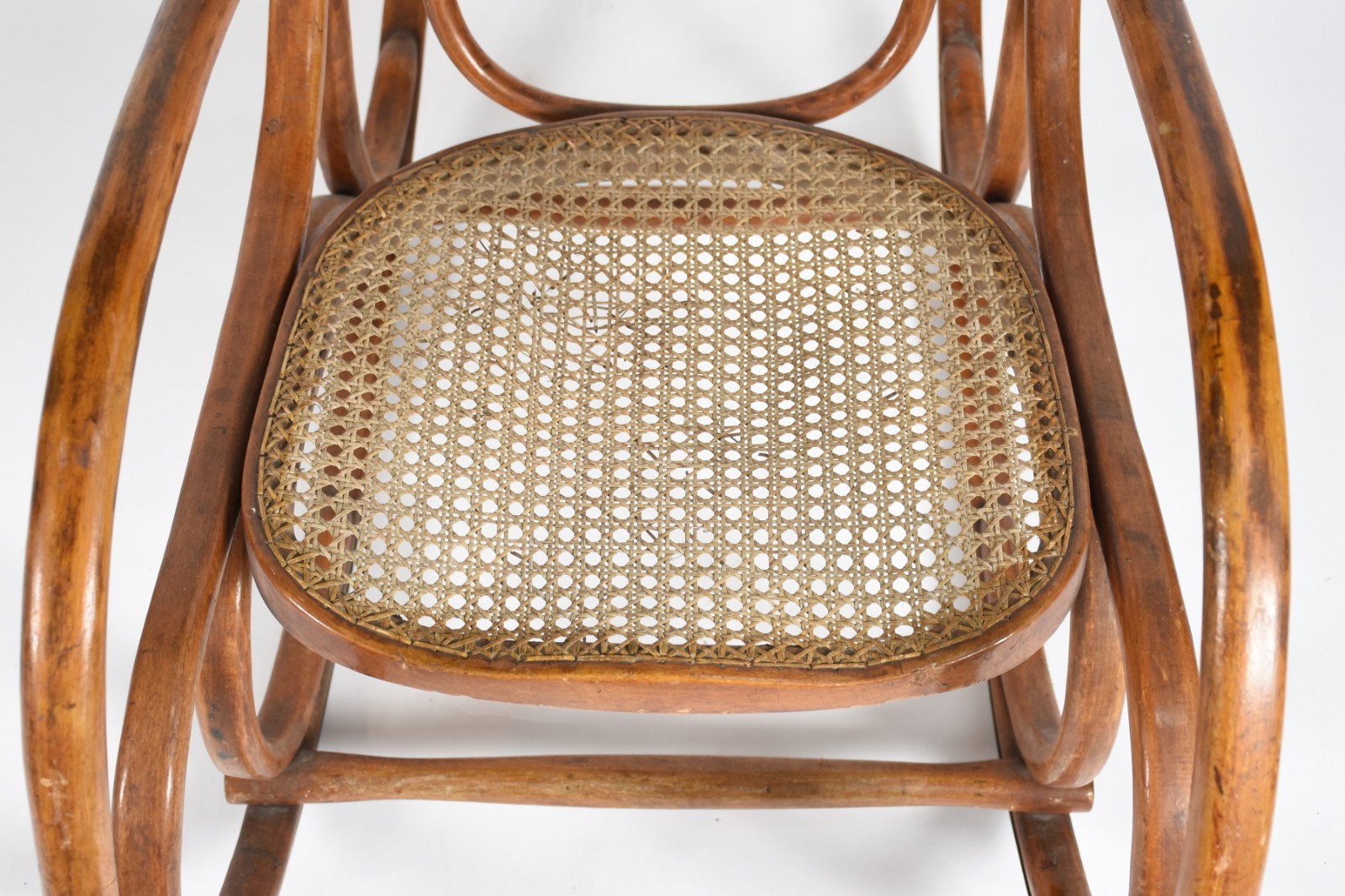 Cadeira de balanço de madeira nobre, estilo austríaco Thonet, assento... - foto 3 de 7