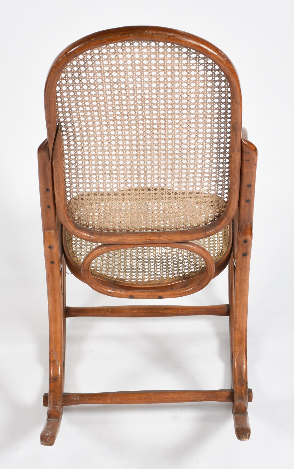 Cadeira de balanço de madeira nobre, estilo austríaco Thonet, assento... - foto 5 de 7