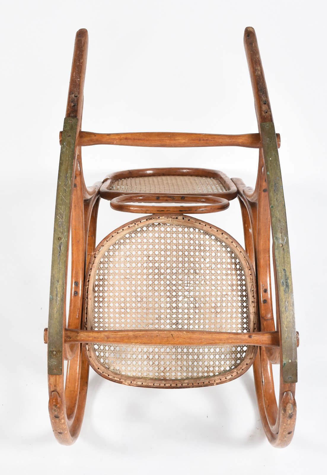 Cadeira de balanço de madeira nobre, estilo austríaco Thonet, assento... - foto 7 de 7