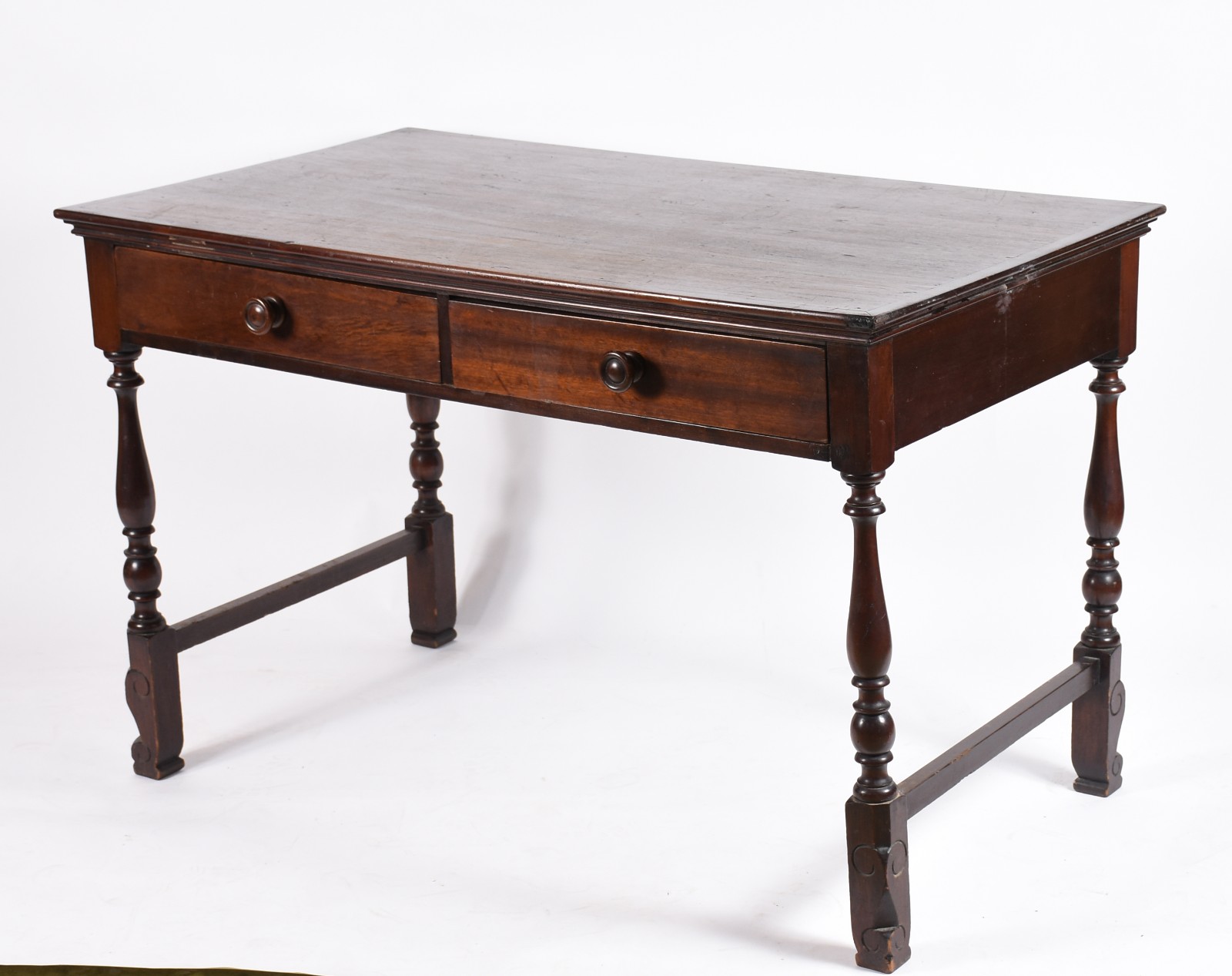 Mesa aparador de madeira nobre feitio retangular com 2 gavetas, apoio... - foto 1 de 5