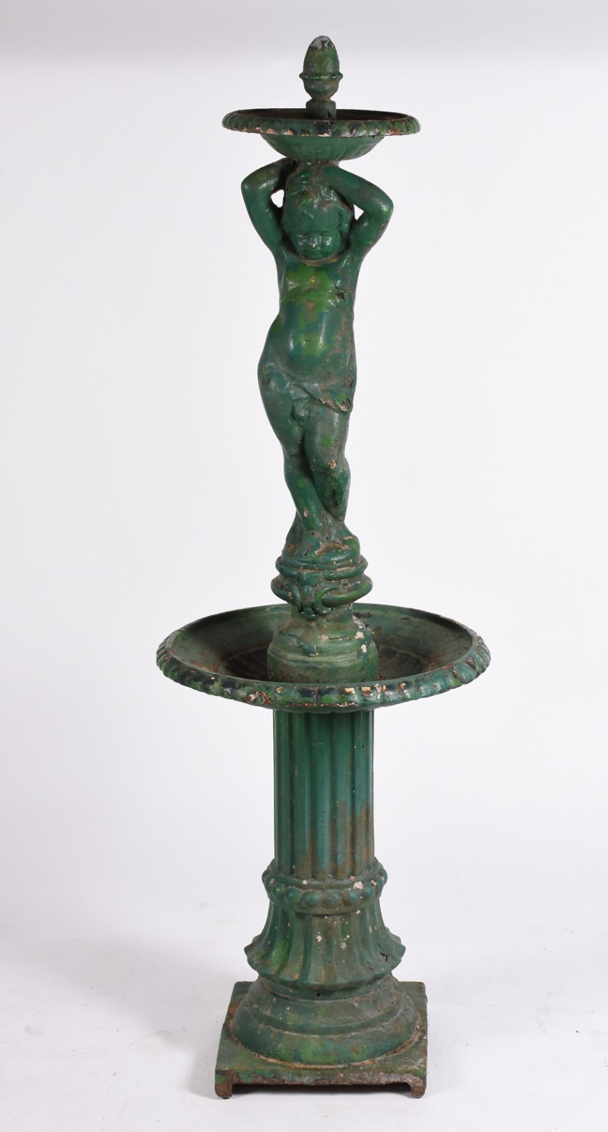Chafariz francês, século XIX de ferro pintado na cor verde, com... - foto 1 de 6