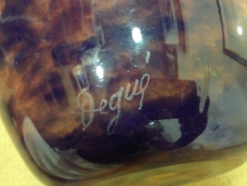 DEGUÉ - Vaso francês Art Noveau em pasta de vidro na cor laranja com... - foto 2 de 2