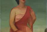 Orlando Teruz (1902-1984), Figura Feminina - Óleo sobre tela (reentelado, com craquelê e perda de tinta) - datado 1952.