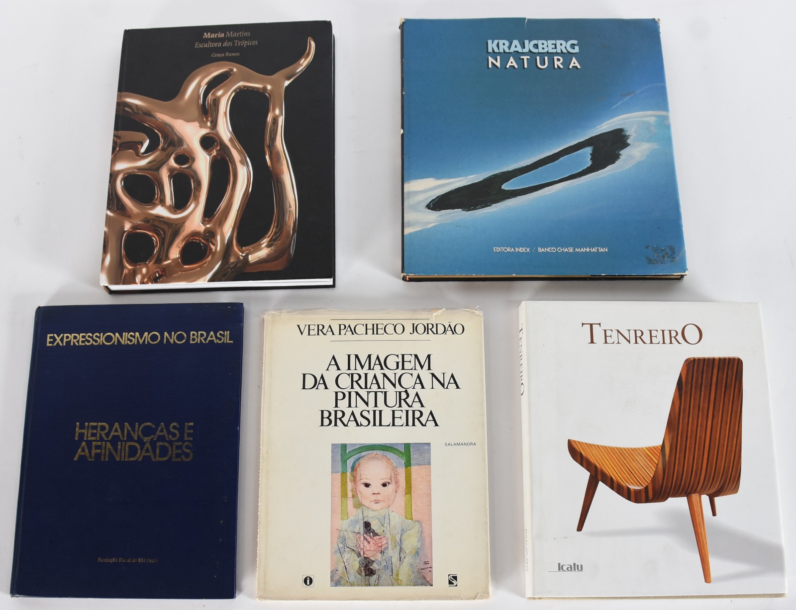 Cinco livros: A)Krajcberg B)Vera Pachedo Jordão C)Tenreiro D)Maria... - foto 1 de 9