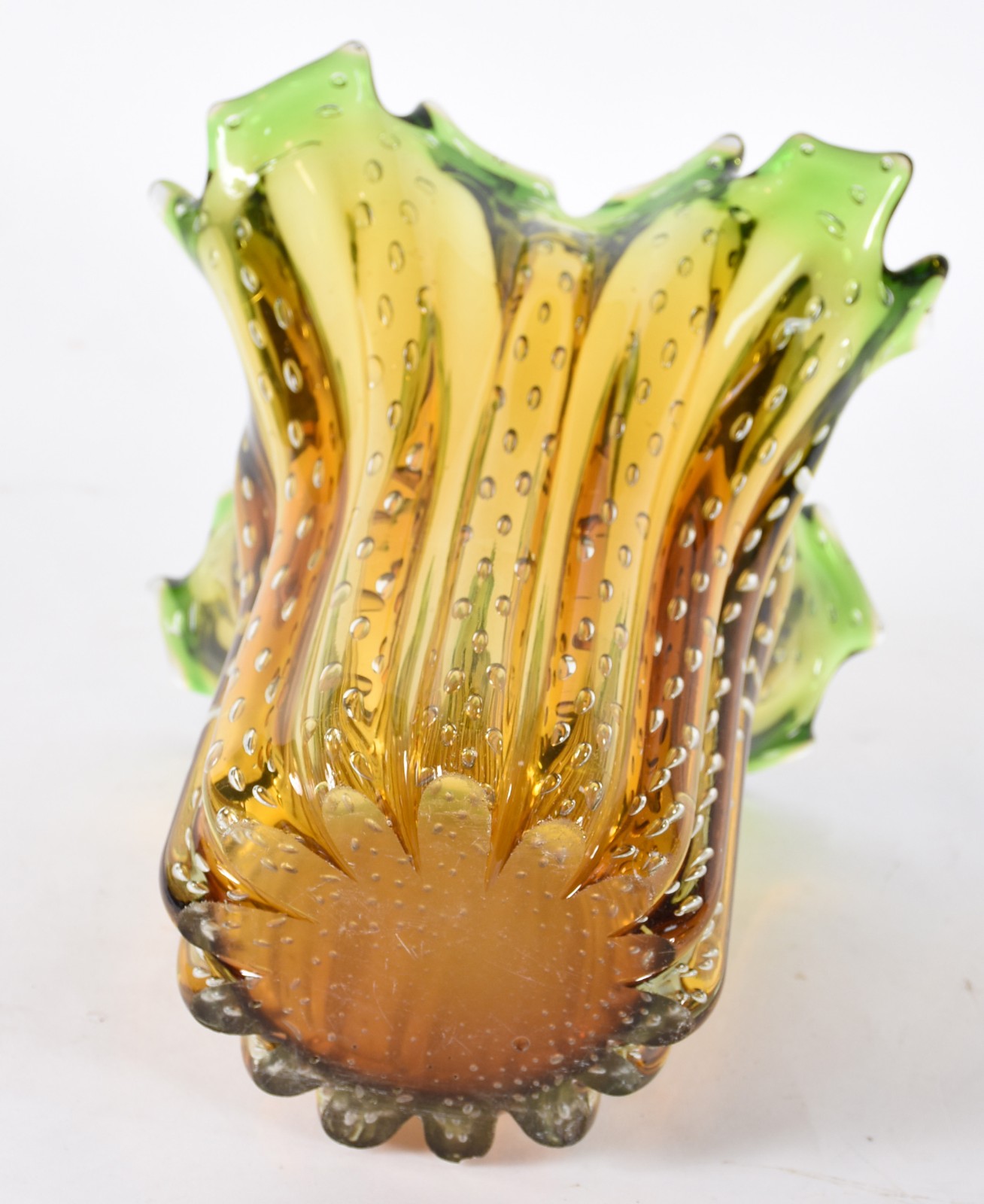 Vaso de murano em degrade na cor âmbar e verde. - foto 4 de 4