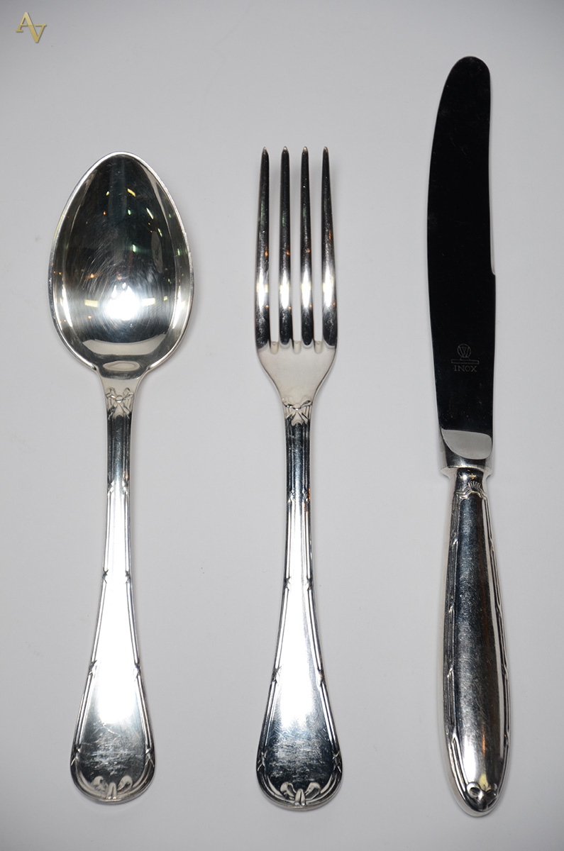 Faqueiro de prata 90 WOLFF com 128 peças, completo para 12 pessoas... - foto 3 de 3
